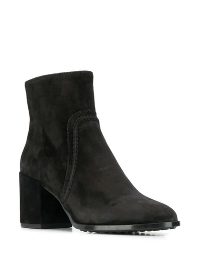 Shop Tod's Zipped Ankle Boots In Black