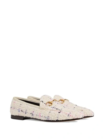 Shop Gucci Jordaan Tweed Loafer In White