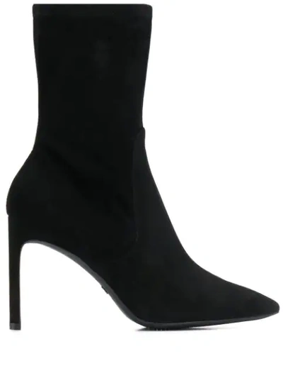 Shop Stuart Weitzman Pointed Ankle Boots In Black