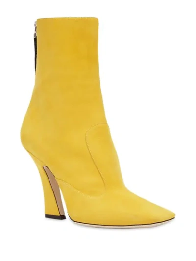 Shop Fendi Ffreedom Square Toe Ankle Boots In Yellow