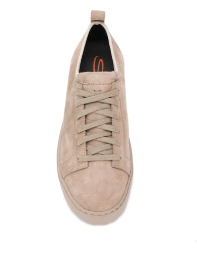 Shop Santoni Low-top Sneakers In Neutrals