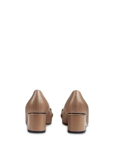 Shop Gucci Sylvie Leather Mid-heel Pump In Neutrals