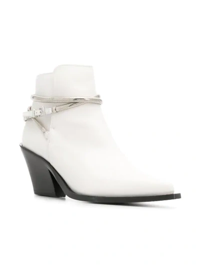BARBARA BUI POINTED TOE ANKLE BOOTS - 白色