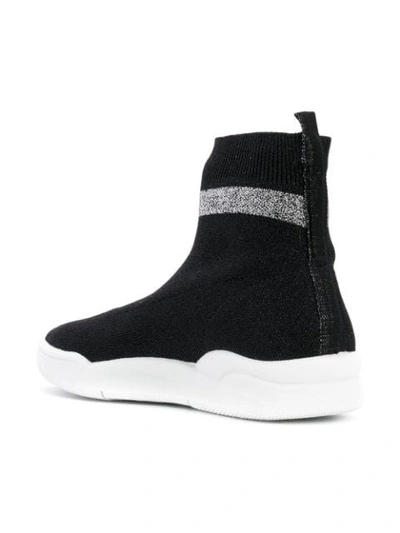 Shop Chiara Ferragni Logo Sock Sneakers In Black