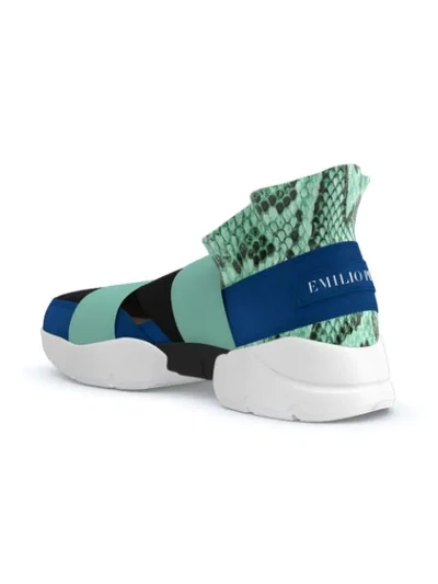 Shop Emilio Pucci City Up Custom Sneakers In Green