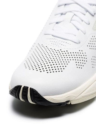 Shop Adidas Originals White Falcon Perforated Leather Sneakers