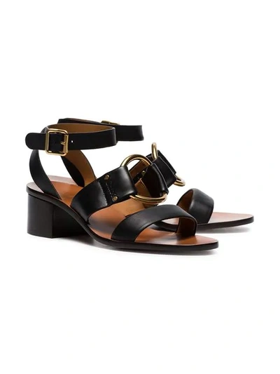 Shop Chloé Black 40 Strappy Leather Sandals