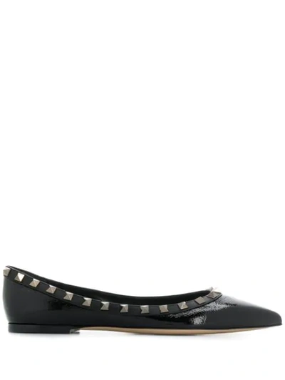 VALENTINO VALENTINO GARAVANI ROCKSTUD BALLERINAS - 黑色