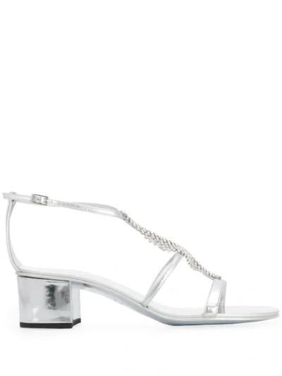 Shop Giuseppe Zanotti Slim 50 Sandals In Silver