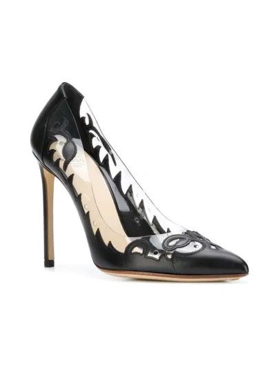 Shop Francesco Russo Piping Pumps In Black