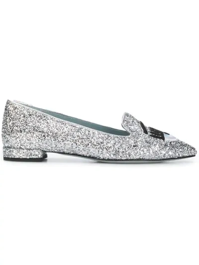 Shop Chiara Ferragni Flirting Ballerina Shoes In Silver