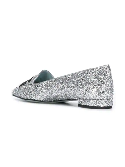 Shop Chiara Ferragni Flirting Ballerina Shoes In Silver