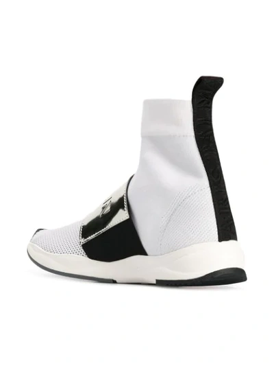 Shop Balmain Cameron Mesh Sneakers In White