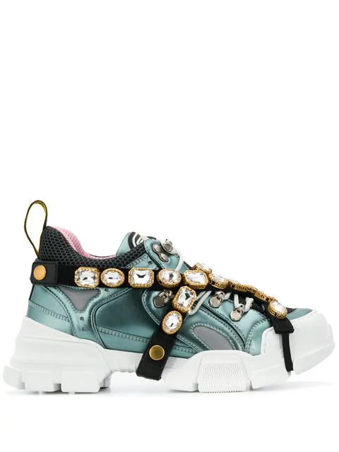 gucci flashtrek embellished sneakers