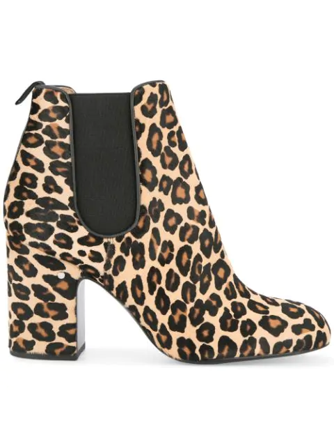 tan and leopard print chelsea boots
