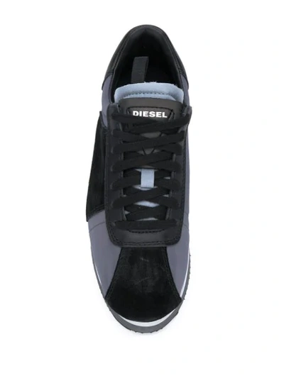 Shop Diesel Panelled Platform Sneakers In Black