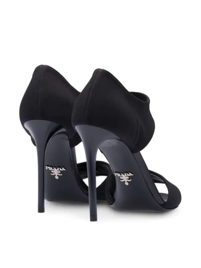 Shop Prada Panelled Sandals In Black
