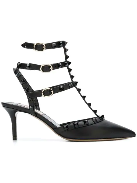 Valentino Garavani 65mm Rockstud Leather Pumps In Black | ModeSens