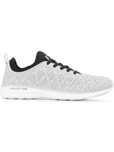 Shop Apl Athletic Propulsion Labs Techloom Phantom Sneakers In Quiet Grey/black/white