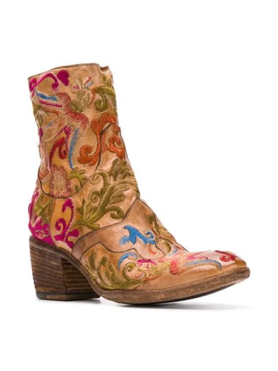 embroidered ankle boots