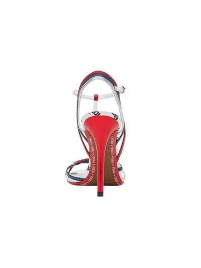 Shop Fendi Mania Strappy Stiletto Sandals In Red