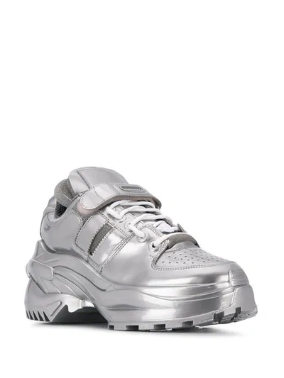 Shop Maison Margiela Retro Fit Sneakers In Silver