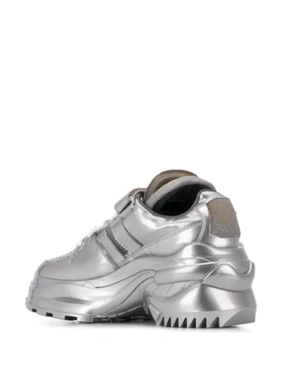 Shop Maison Margiela Retro Fit Sneakers In Silver