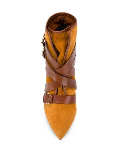 Shop Balmain Jakie Ankle Boots In 8fd Camel Marron