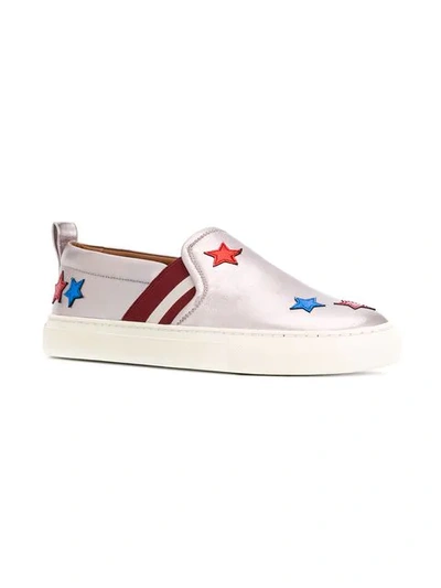 Shop Bally Star Patch Slip-on Sneakers In Silver
