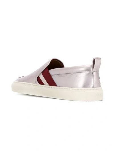 Shop Bally Star Patch Slip-on Sneakers In Silver