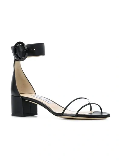 Shop Jimmy Choo Black Jaimie 40 Flat Sandals