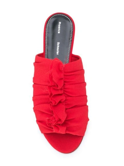 Shop Proenza Schouler Ruffle Trim Flat Sandals In Red