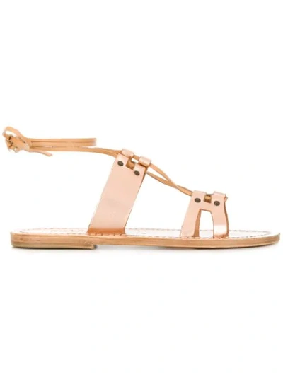 Shop Solange Lace-up Sandals In Metallic