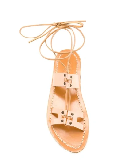 Shop Solange Lace-up Sandals In Metallic