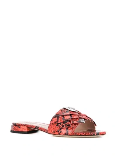 Shop Alberto Gozzi Python Flats In Pink