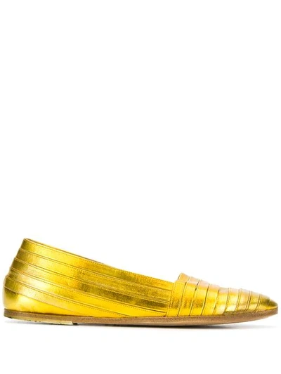 Shop Marsèll Striped Panel Pumps In Yellow
