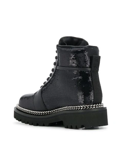 Shop Balmain Chunky Ankle Boots In Black