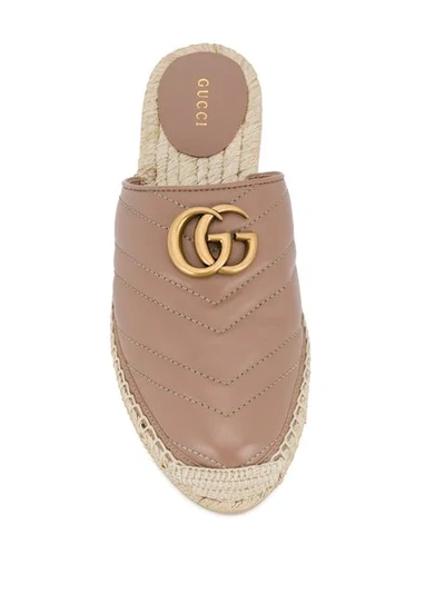 Shop Gucci Pilar Leather Espadrilles In Brown
