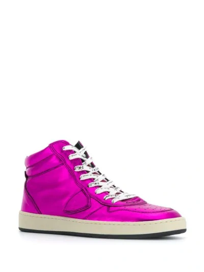 Shop Philippe Model Lace Up Sneakers In Pink