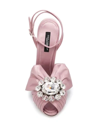Shop Dolce & Gabbana Embellished Open-toe Sandals In Pink