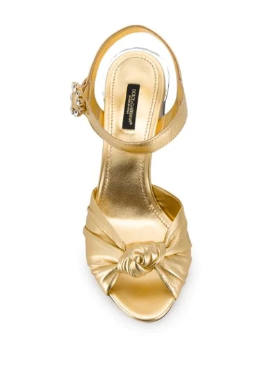 Shop Dolce & Gabbana Mordore Sandals In Gold