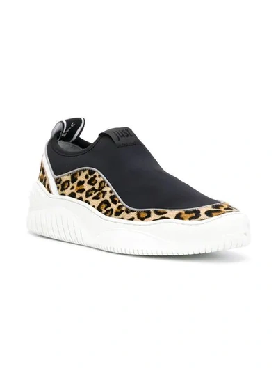 Shop Just Cavalli Leopard Print Sneakers In Black
