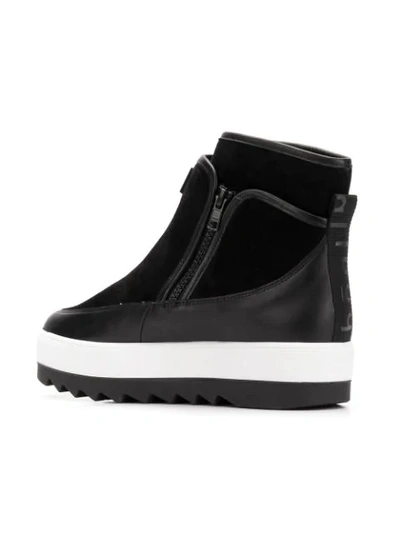 Shop Hogl Zipped Platform Boots In Black