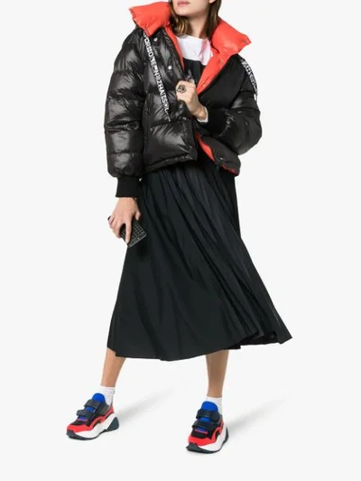 Shop Stella Mccartney Black, Red And Blue Eclypse 45 Chunky Velcro Sneakers