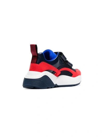 Shop Stella Mccartney Black, Red And Blue Eclypse 45 Chunky Velcro Sneakers