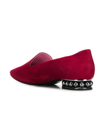 Shop Nicholas Kirkwood Casati Pearl-embellished Loafers In Red