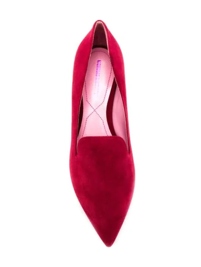 Shop Nicholas Kirkwood Casati Pearl-embellished Loafers In Red