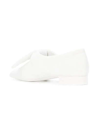 Shop Jil Sander Bow Front Slippers In White