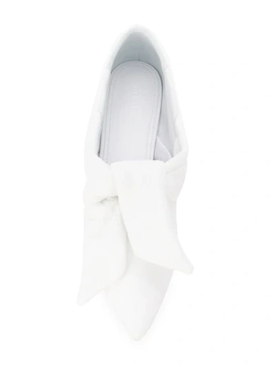 Shop Jil Sander Bow Front Slippers In White