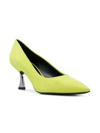 Shop Casadei Pointed Toe Pumps - Yellow